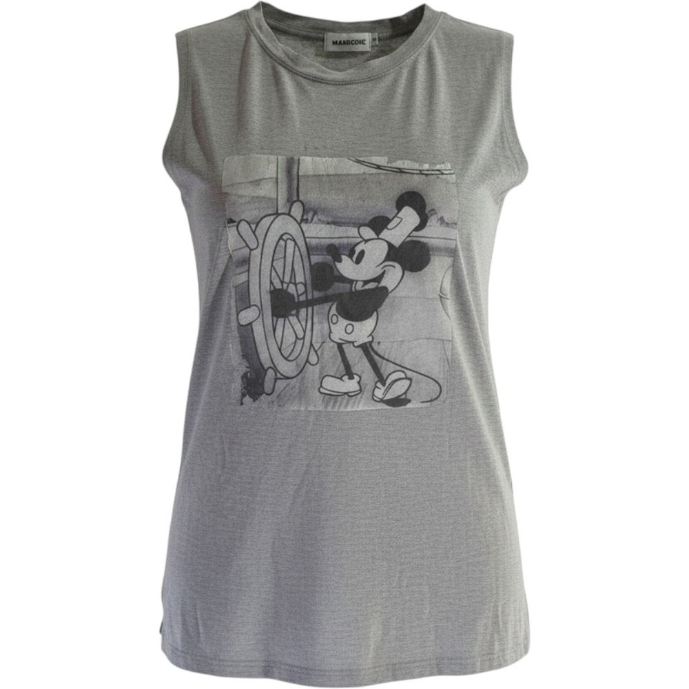 MAGICMK Mickey Mouse Graphic Sleeveless Tank Top Gray Disney sleeveless Tee S